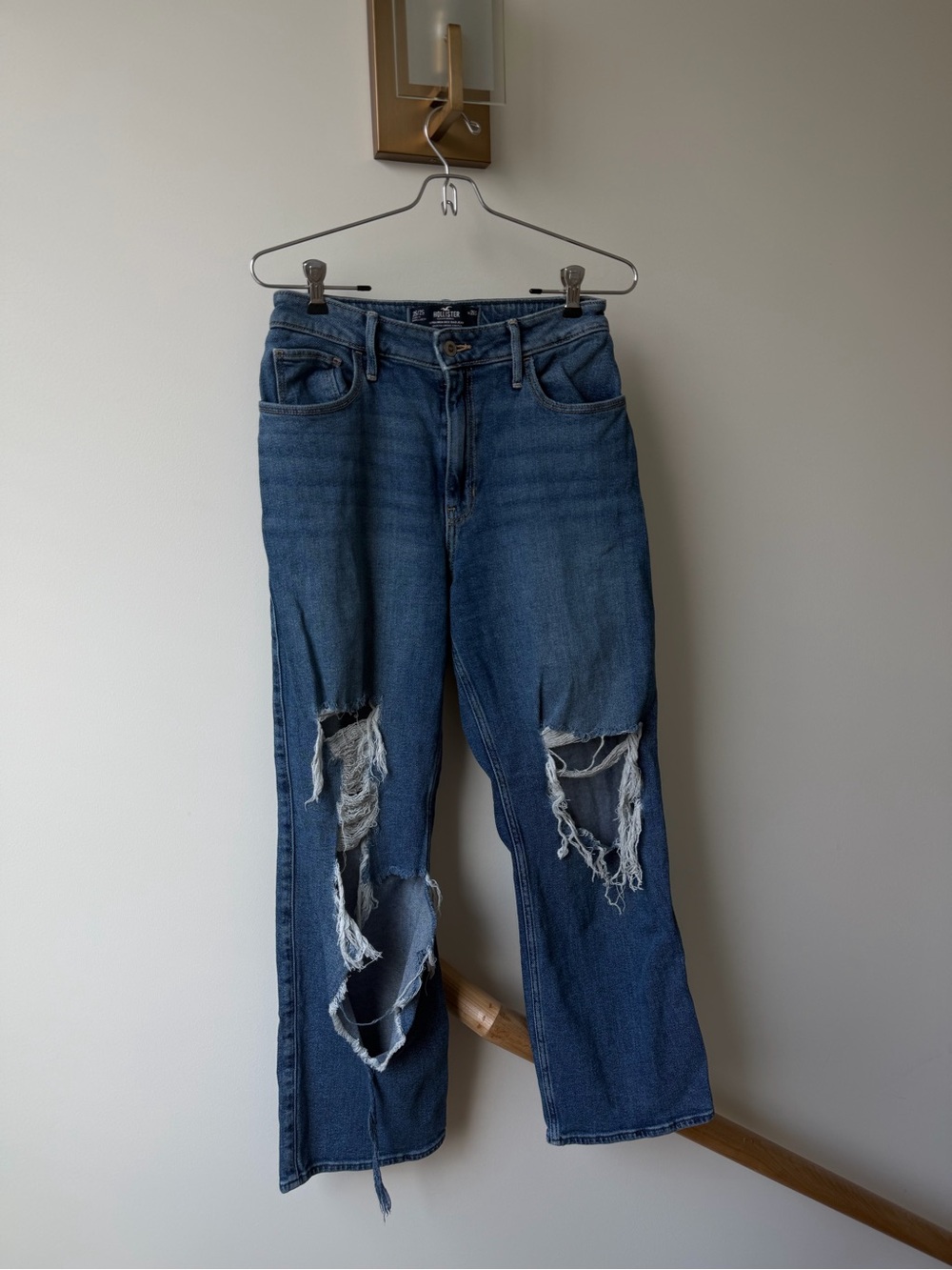 Hollister Distressed Dark Blue Boyfriend Jeans